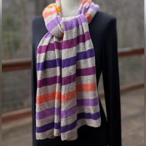 Soft Striped Knit Scarf